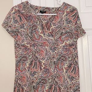 Like new! Talbots Petites silk paisley blouse in primary colors